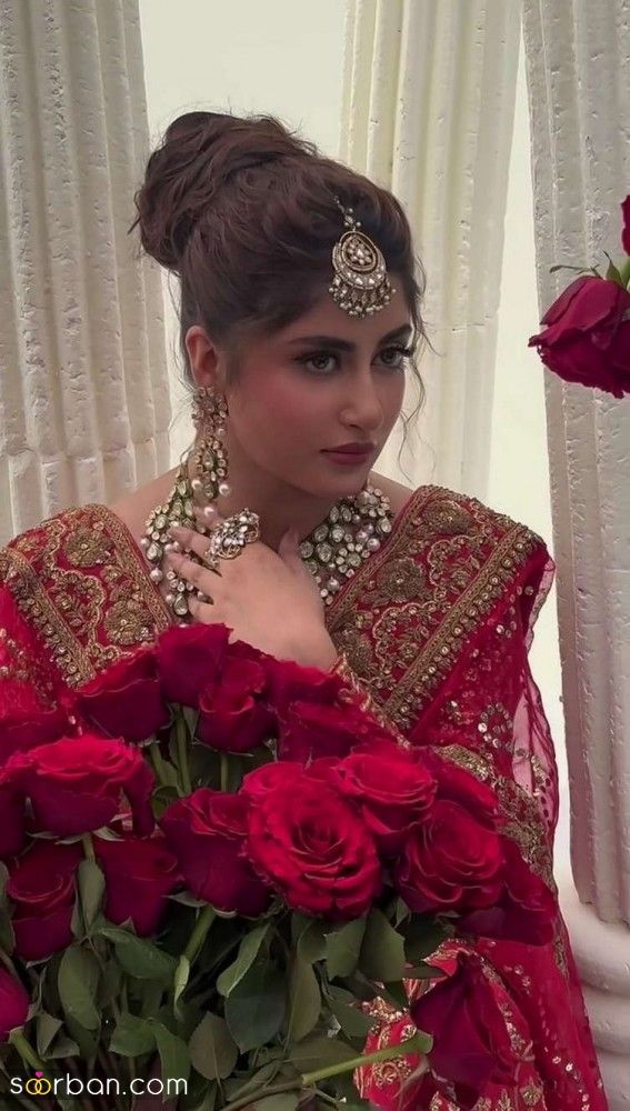 لباس عروس هندی جدید | 25 مدل ساری عروس و عکس های لباس عروس هندی جدید در رنگ های قرمز و صورتی و سفید و ...