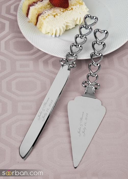 مدل چاقو و سرور کیک عروسی 2021 | عکس چاقو برای بریدن کیک عروس