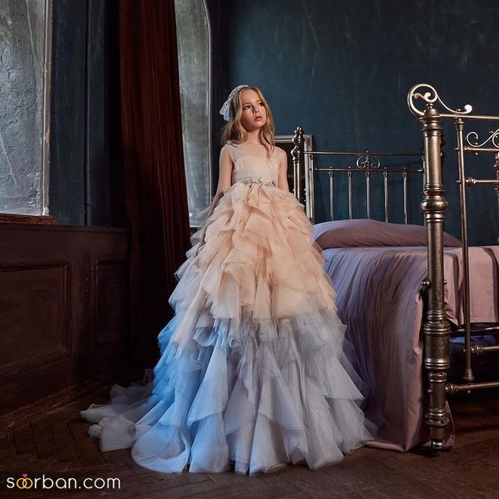 مدل لباس عروس رنگی دخترانه 2022 | لباس عروس دخترانه جدید 1400