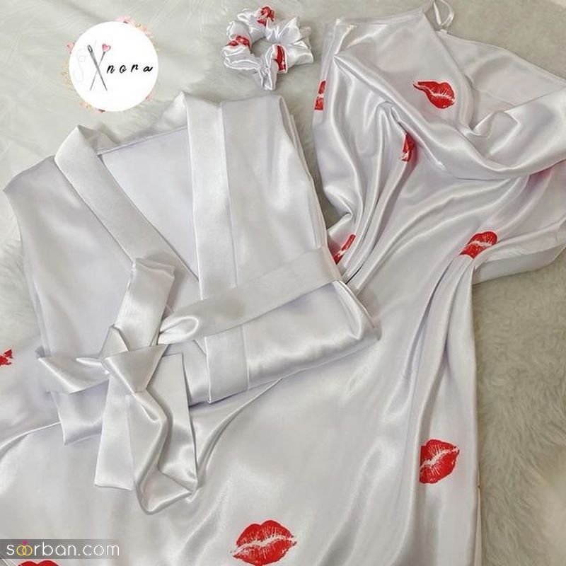 لباس خواب عروس 2022 با طراحی هی جدید همراه با ست کامل با پارچه توری و گیپور...