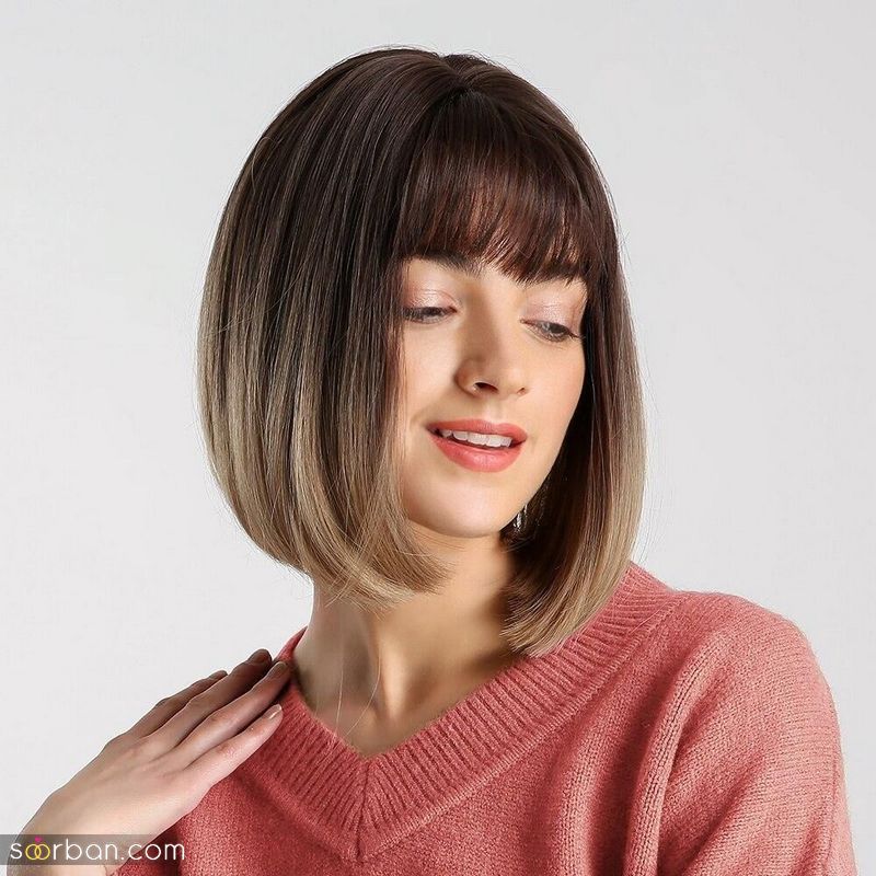 مدل مو کوتاه دخترانه تا گردن 1401 برای موهای بدون رنگ و هایلایت شده رنگی