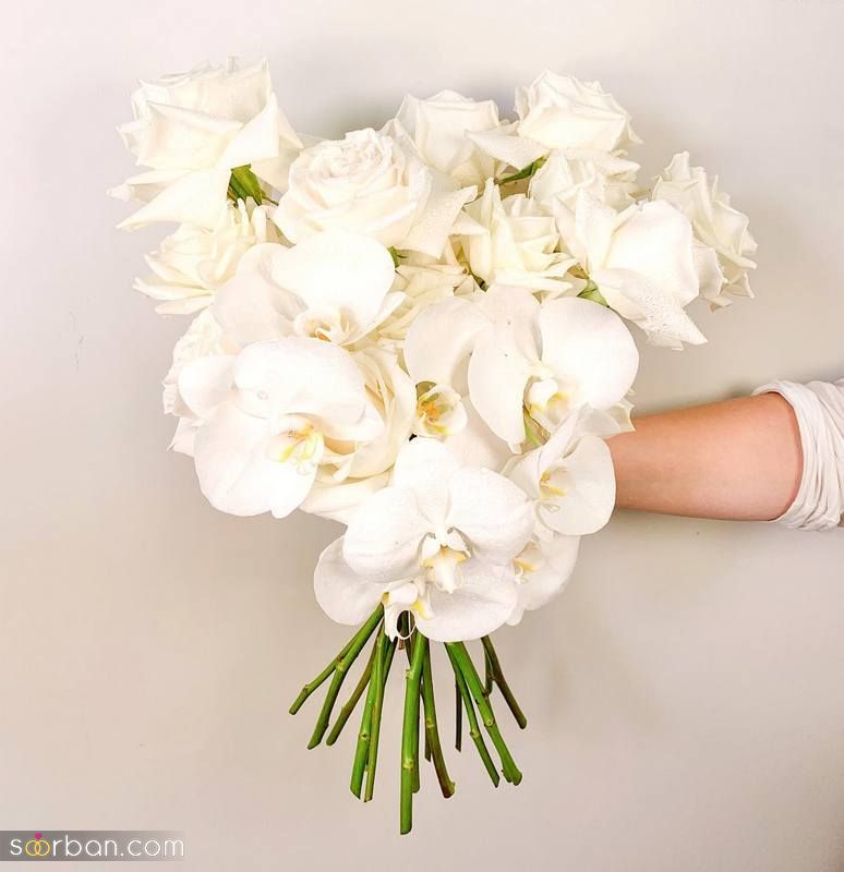 دسته گل عروس 1401 با گلهای خیلی جذاب ترند شده امروزی ویژه خانم های مشکل پسند