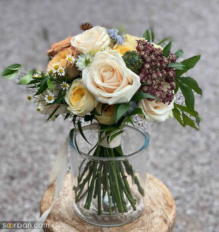 دسته گل عروس 1401 با گلهای خیلی جذاب ترند شده امروزی ویژه خانم های مشکل پسند