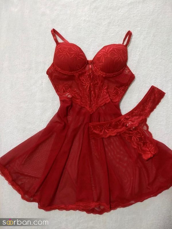 عشوه گر با این لباس خواب عروس قرمز 2023 فوق العاده زیبا و جذاب!