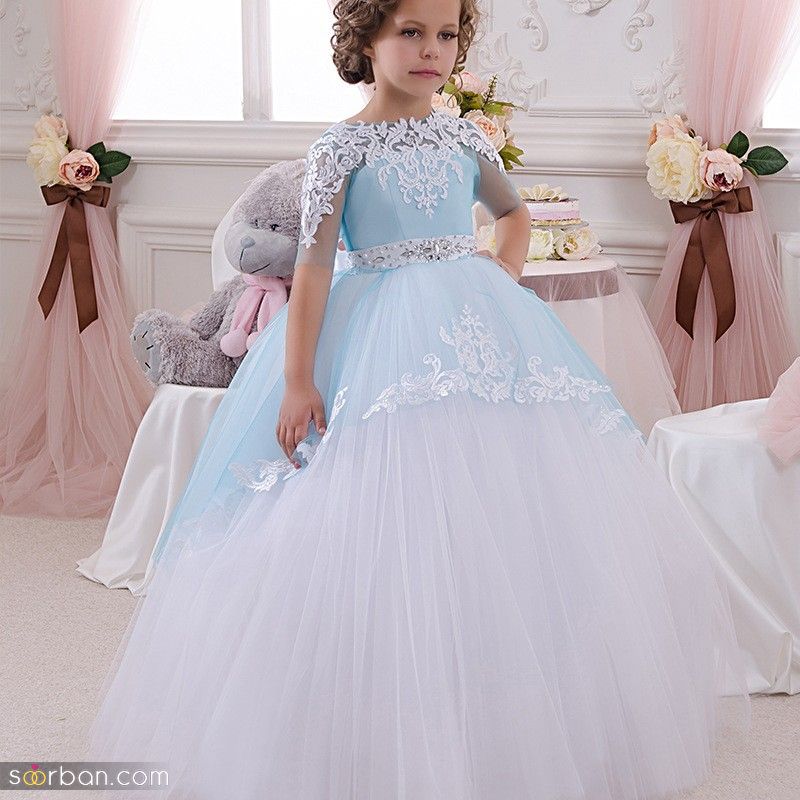 لباس عروس دخترانه رنگی 2023 طراحی شده برای ساقدوش عروس