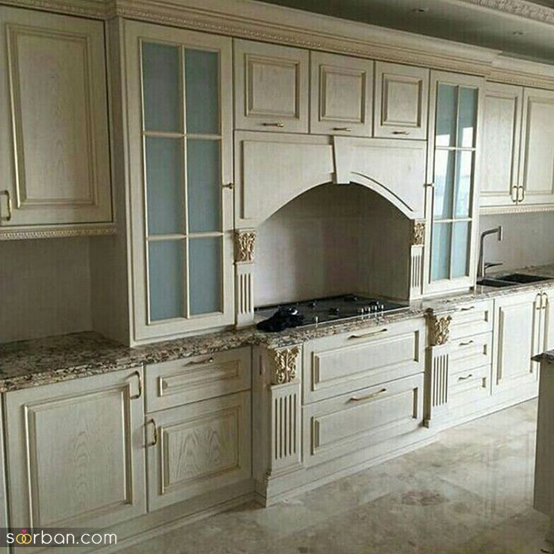 کابینت رنگ چوب 1402 روشن و تیره (ترکیب رنگ خفن) برای داشتن یک آشپزخانه متفاوت
