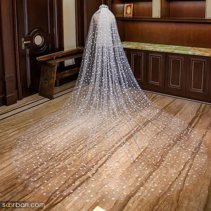 مدل تور عروس عربی که در سال 2023 مد میباشد! (پر کار دست و منجوق/ مروارید...)