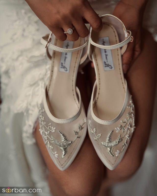 مدل کفش عروس پاشنه کوتاه 1402 برای عروس خانمهای قد بلند