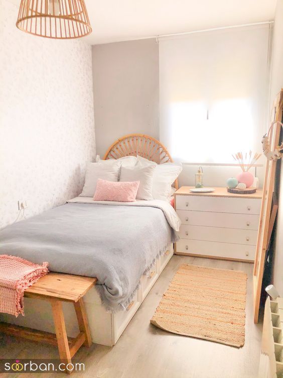 چیدمان اتاق خواب کوچک و کمجا | 37 ایده دکوراسیون اتاق خواب کوچک دخترانه و پسرانه