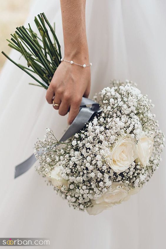 30 مدل دسته گل سفید عروس | دسته گل عروسی جدید با گل های سفید