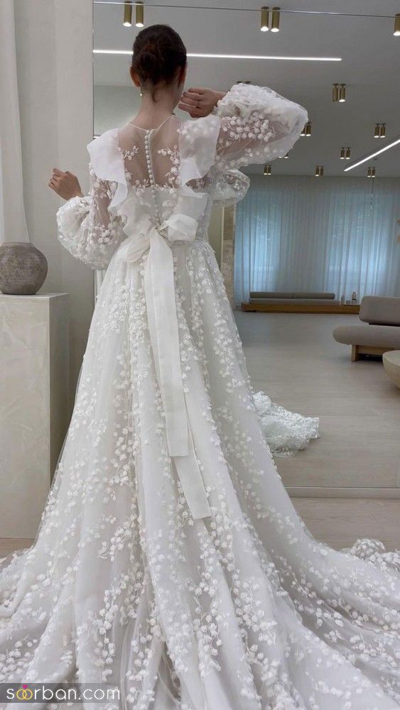 با این مدل لباس عروس دانتل فرانسه 2023; شما دیگر نگران نباشد فقد بدرخشید!