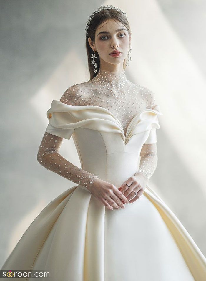 این لباس عروس ساده 2023; خیلی خیلی باکلاس و لاکچری پسنده!