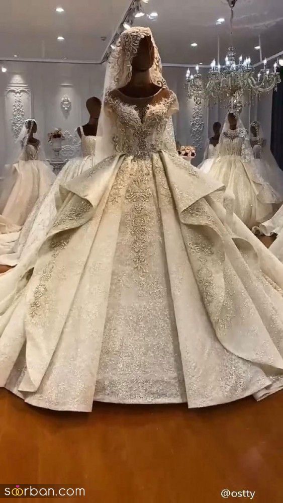 لطفا با این لباس عروس مدل عربی 2023; غش نکنید! (از زیبایی حیرت زده میشوید)