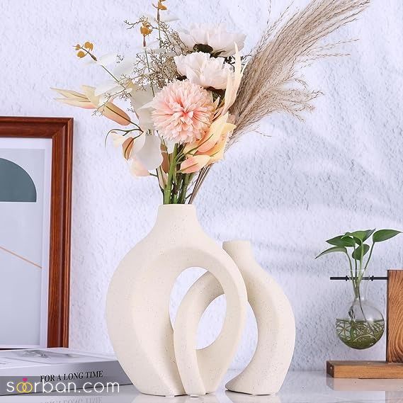 40 مدل گلدان رومیزی | خلاقانه ترین و جدیدترین مدل گلدون سفید کوچک