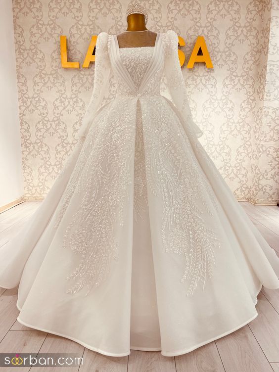 مدل جدید لباس عروس پفی 2024 | انواع طرح های جدید لباس عروس
