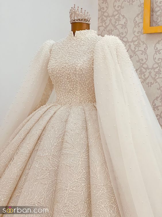 شیک ترین مدل لباس عروس پوشیده 2024 | لباس عروس باحجاب جدید