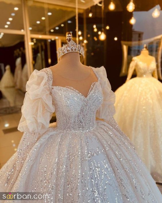 جدیدترین مدل لباس عروس آستین دار 2024 | مدل لباس عروس با آستین تور، گیپور، دانتل و ...