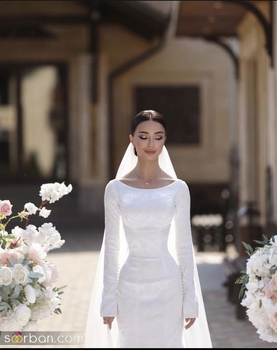 لباس عروس بدون پف شیک 2024 | جدیدترین مدل لباس عروس ساده اروپایی