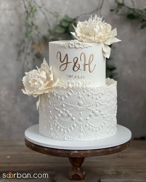 کیک عروس 2024 لاکچری | جدیدترین ایده کیک عقد و عروسی دو طبقه و سه طبقه 1403