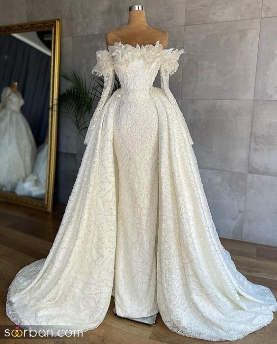 لباس عروس دو دامنه 2024 | جدیدترین مدل لباس عروس شیک و لاکچری 1403 