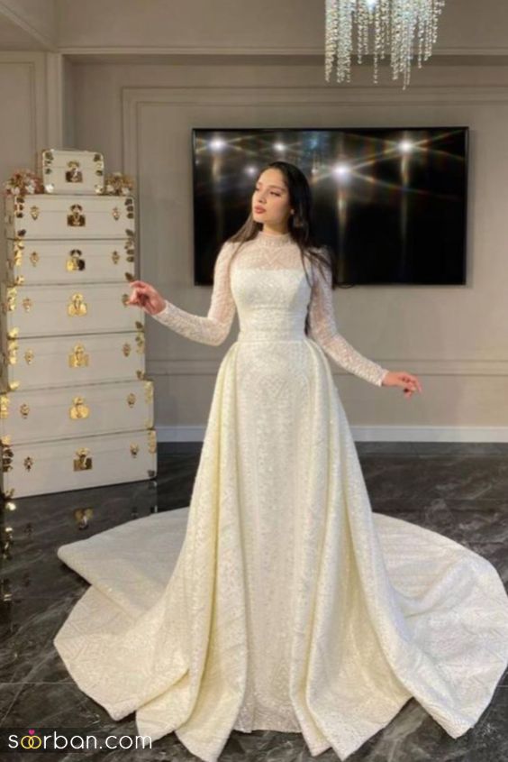 لباس عروس دو دامنه 2024 | جدیدترین مدل لباس عروس شیک و لاکچری 1403 