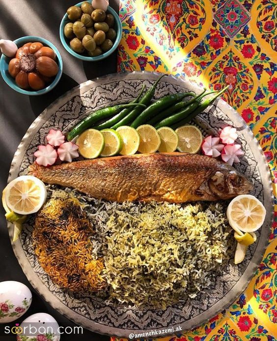 تزیین سبزی پلو با ماهی شب عید | تزیین سبزی پلو با ماهی شب عید 1403 مخصوص کدبانوهای سایتمون!