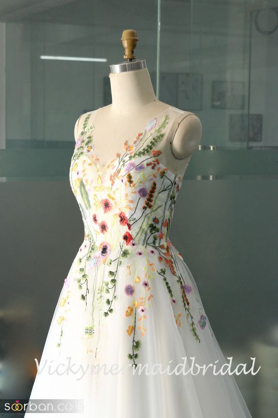 لباس عروس فرمالیته رنگی | لباس عروس فرمالیته رنگی 2024 تا توی عکسات بدرخشی!