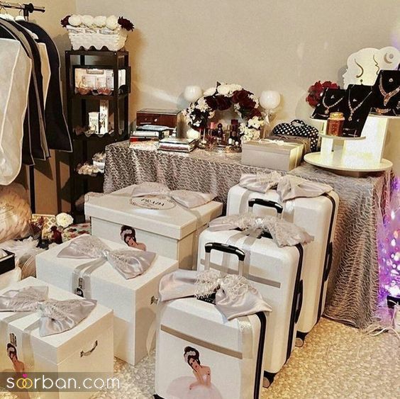 تزیین چمدان عروس با 40 ایده لاکچری خلاقانه و ساده