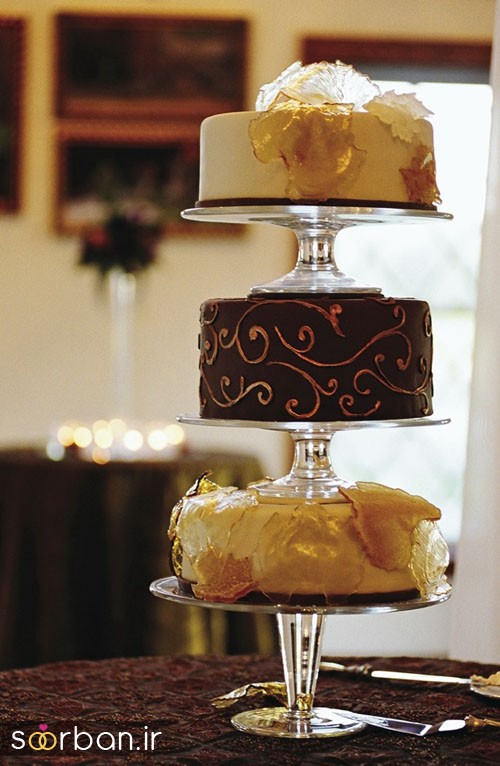 کیک عروسی طلایی 15