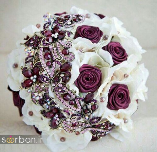 33 دسته گل عروس با روبان جدید