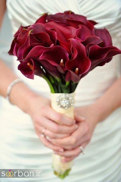 دسته گل های عروس شیک و خاص با گل شیپوری