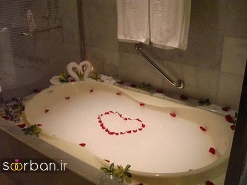 تزیین رمانتیک حمام عروس-11