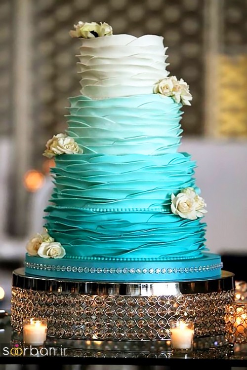 27 کیک عروسی با روکش خامه زیبا 2017