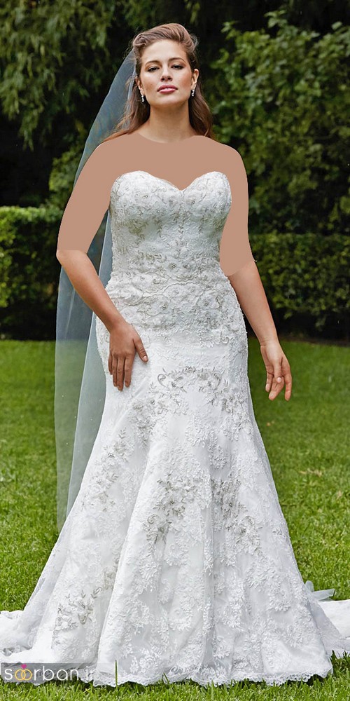 مدل لباس عروس دکلته سایز بزرگ 2017 برای عروس های درشت اندام