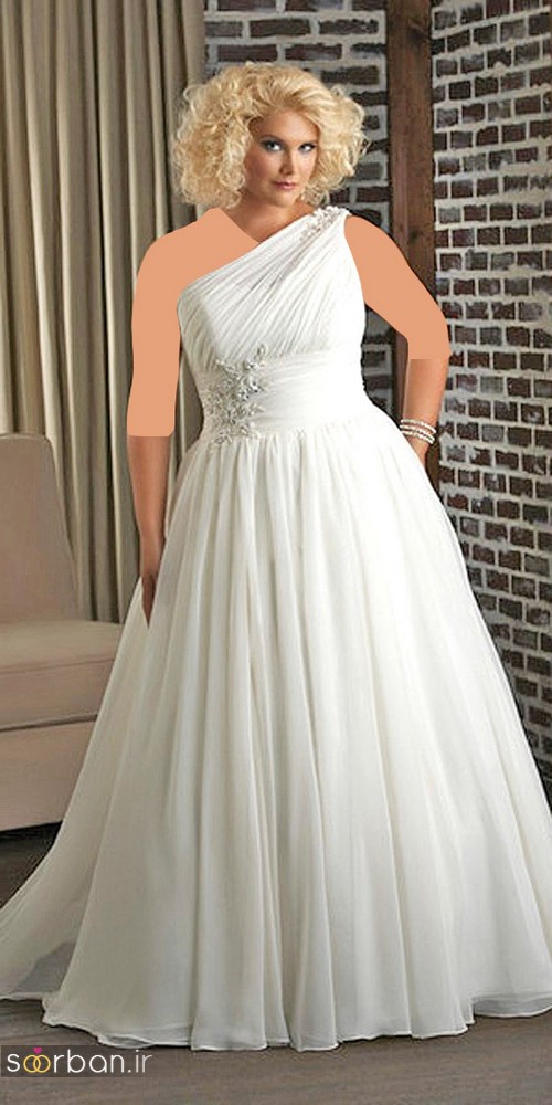 مدل لباس عروس یونانی سایز بزرگ 2017 برای عروس های درشت اندام و تپل