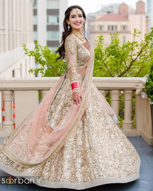 لباس عروس هندی زنانه 2018 شیری