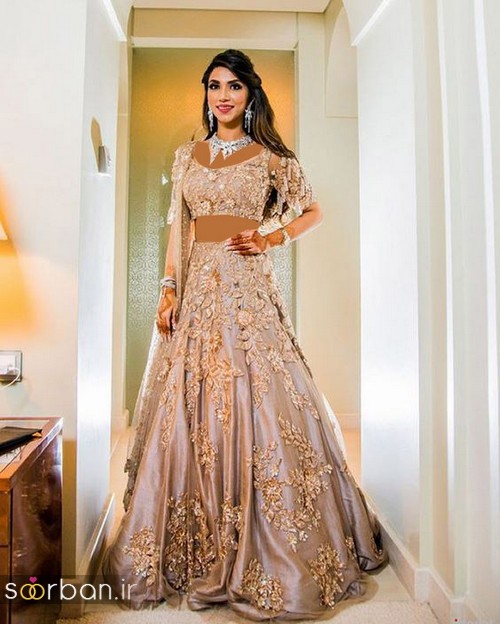 لباس عروس هندی بلند زنانه 2018 جدید-