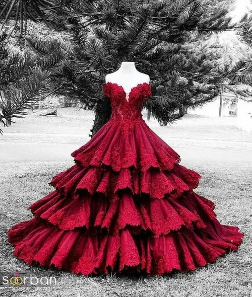 لباس حنابندان، عقد و نامزدی قرمز بلند شیک و جدید
