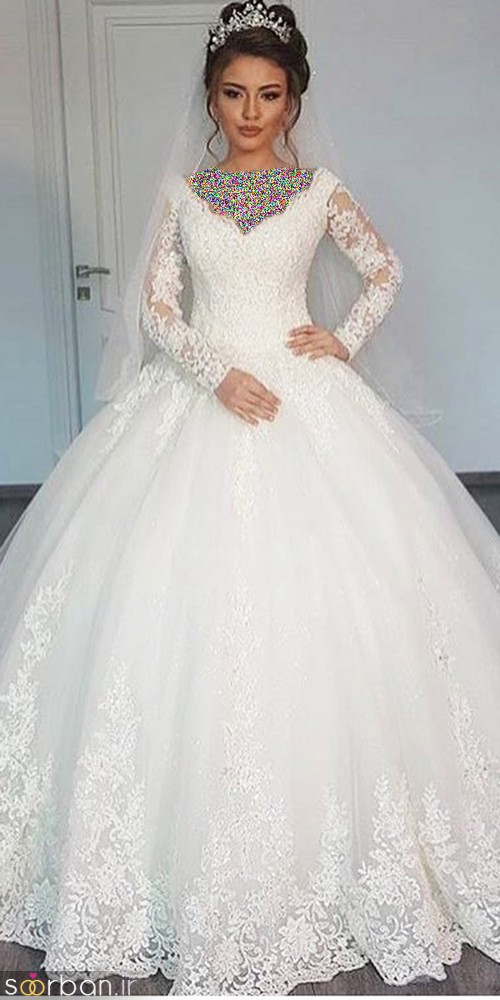 لباس عروس آستین بلند10
