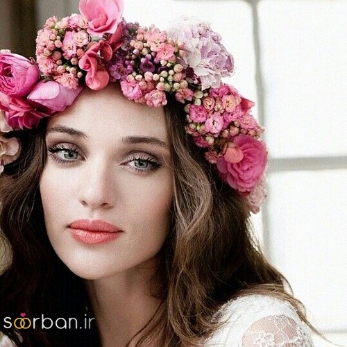 تاج عروس زیبا با گل های طبیعی و مصنوعی17