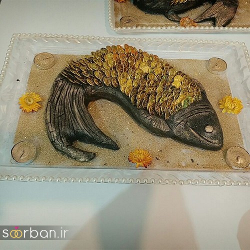 تزیین حنا برای حنابندان عروسی به شکل ماهی