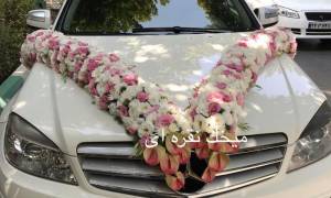 تزیین ماشین عروس میخک نقره ای اصفهان
