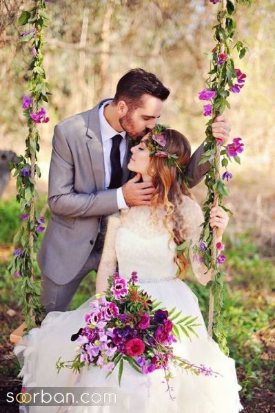 40 عکس عروس و داماد 2021 در باغ با ژست های متنوع