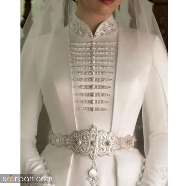 لباس عروس پوشیده مدل دار