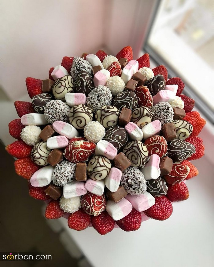 20 ایده جذاب برای تزیین شکلات به شکل دسته گل