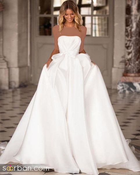 شیک ترین و جذاب ترین مدل های لباس عروس دکلته 2020