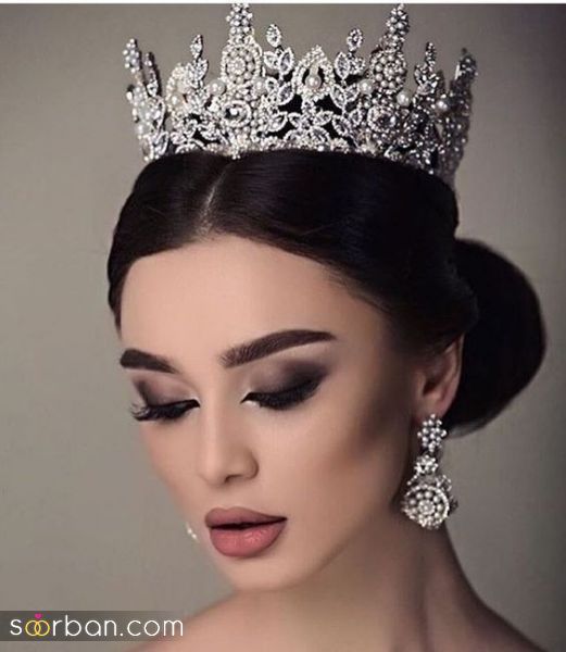  مدل جدید و شیک تاج روی شنیون عروس