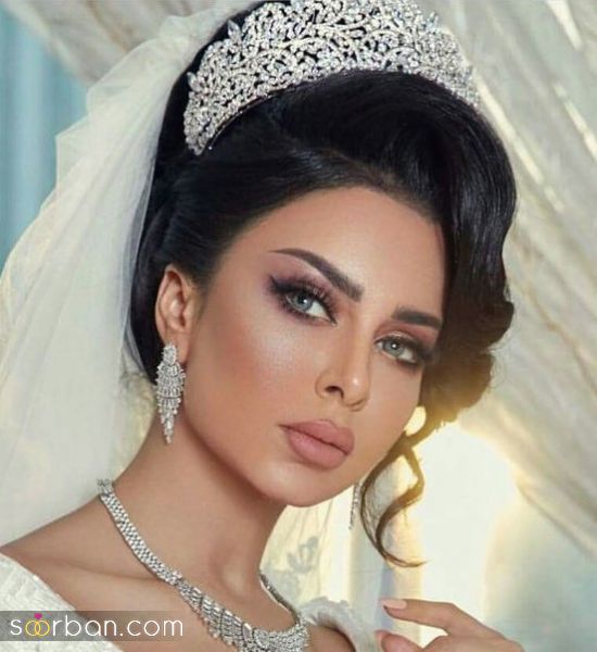  مدل جدید و شیک تاج روی شنیون عروس