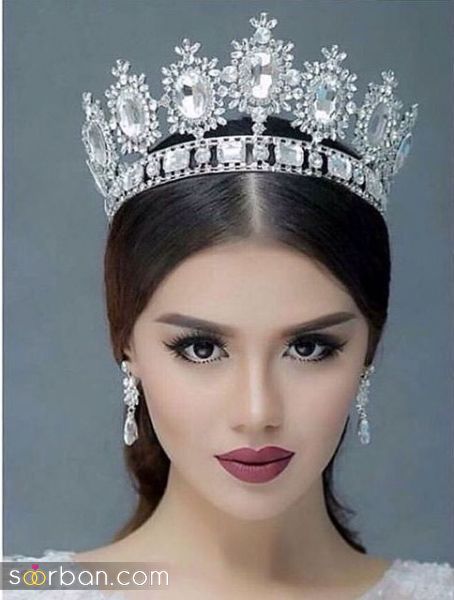  مدل جدید و شیک تاج روی شنیون عروس