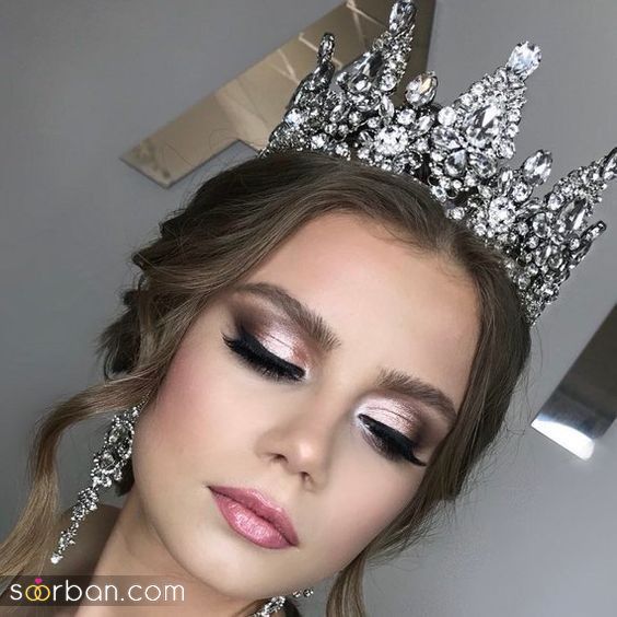  مدل جدید و شیک تاج روی شنیون عروس